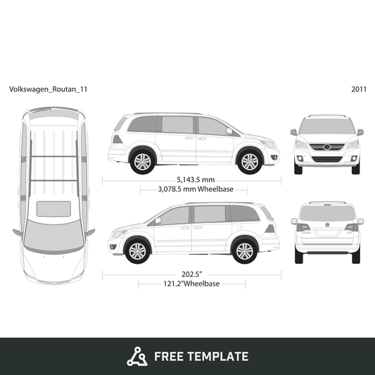 2011 Volkswagen Routan free vector vehicle wrap template - GravBase