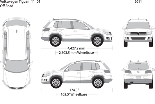 2011 Volkswagen Tiguan V11 Vehicle Wrap Template