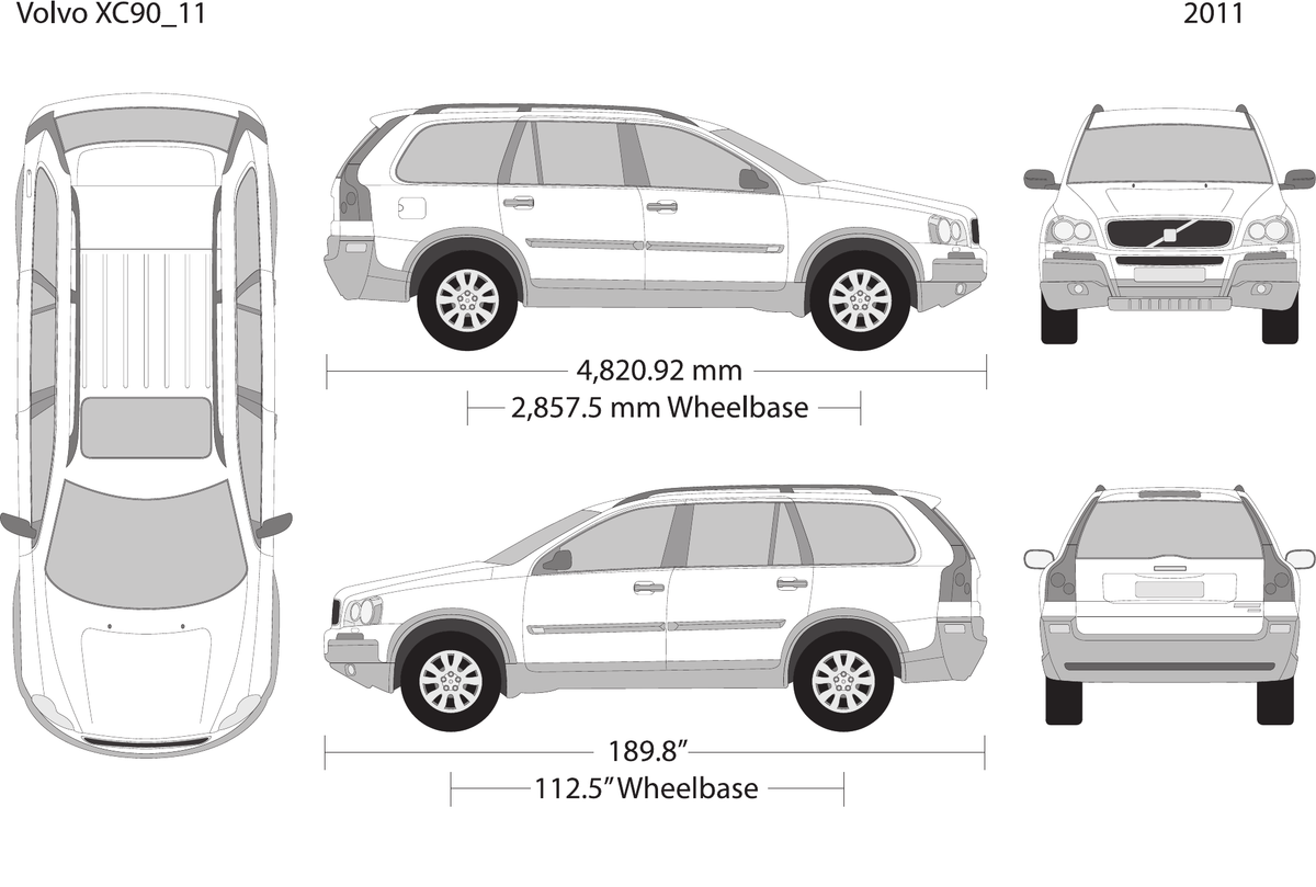 2011 Volvo XC90 vector wrap template, Design-Ready PDF - GravBase