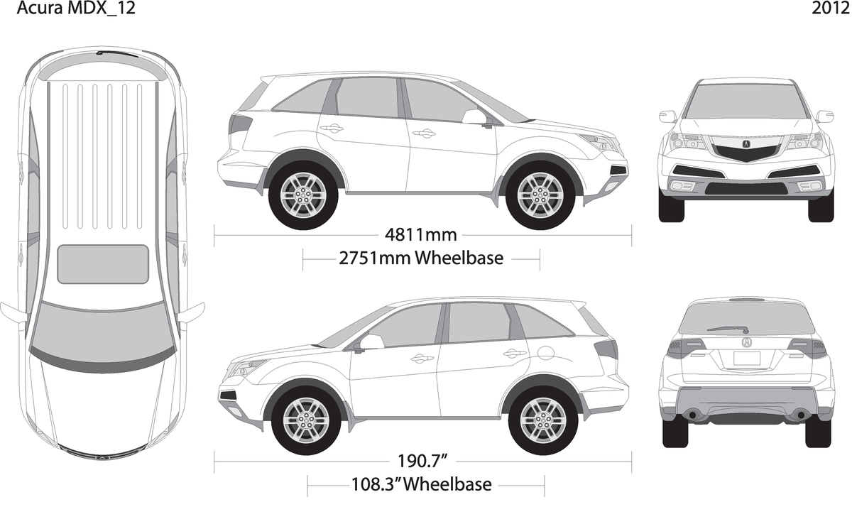2012 Acura Mdx V12 Vehicle Wrap Template