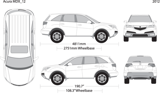2012 Acura Mdx V12 Vehicle Wrap Template