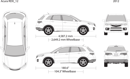 2012 Acura RDX Vector Wrap Template - GravBase