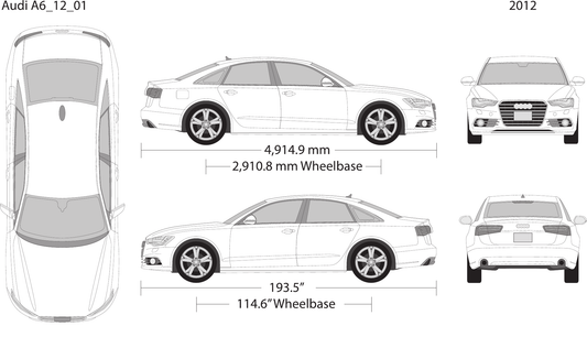 2012 Audi A6 Vector Wrap Template - GravBase