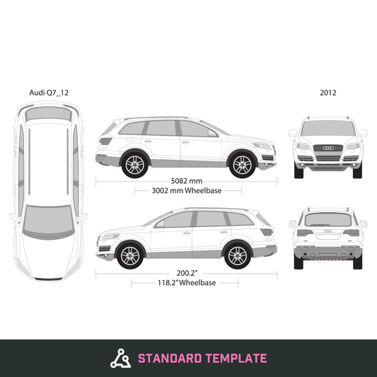 2012 Audi Q7 vector wrap template, Design-Ready PDF - GravBase