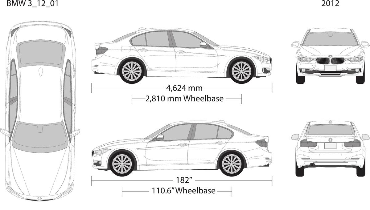 2012 BMW 3 Vector Wrap Template - GravBase
