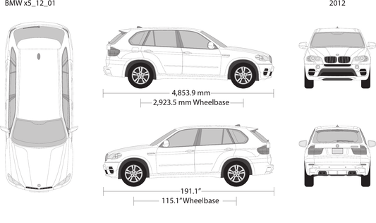 2012 BMW X5 vector wrap template, Design-Ready PDF - GravBase