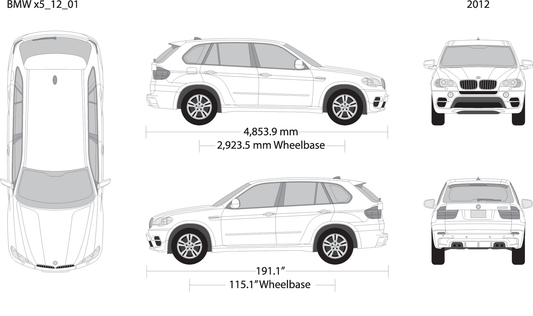2012 Bmw X5 V01 Vehicle Wrap Template