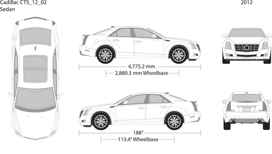 2012 Cadillac CTS Vector Wrap Template - GravBase