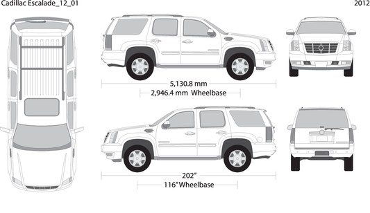 2012 Cadillac Escalade V01 Vehicle Wrap Template