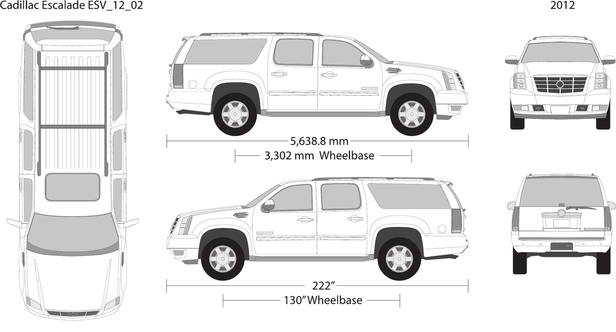 2012 Cadillac Escalade vector wrap template V02, Design-Ready PDF - GravBase