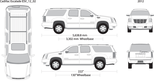 2012 Cadillac Escalade V02 Vehicle Wrap Template