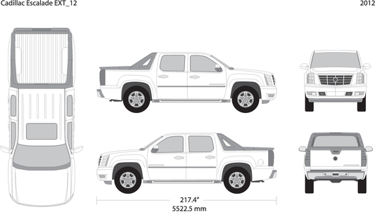 2012 Cadillac Pick Ups Escalade Ext V12 Vehicle Wrap Template