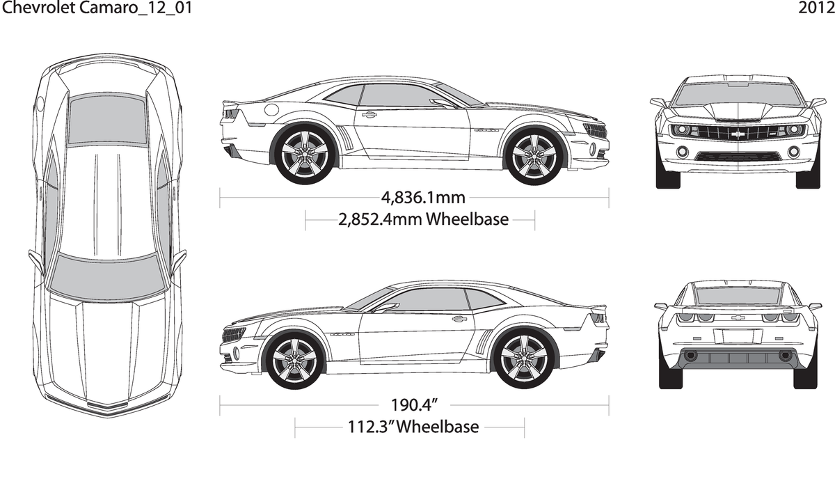 2012 Chevy Camaro V01 Vehicle Wrap Template