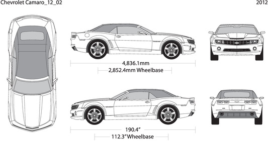 2012 Chevy Camaro V02 Vehicle Wrap Template