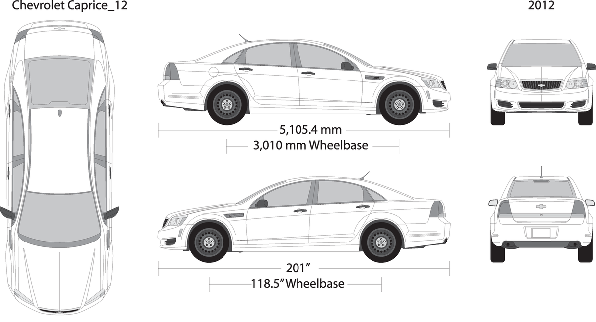 2012 Chevy Caprice V12 Vehicle Wrap Template