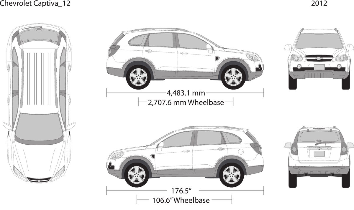 2012 Chevy Captiva vector wrap template, Design-Ready PDF - GravBase