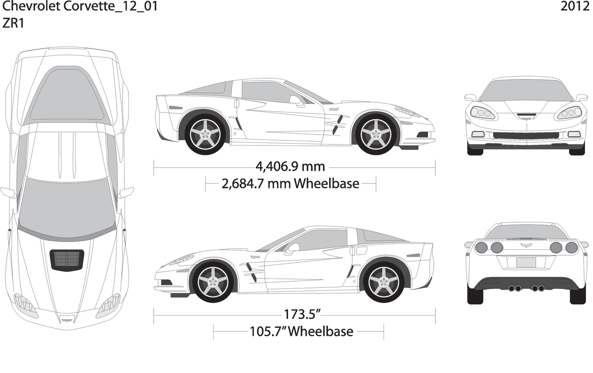 2012 Chevy Corvette V01 Vehicle Wrap Template