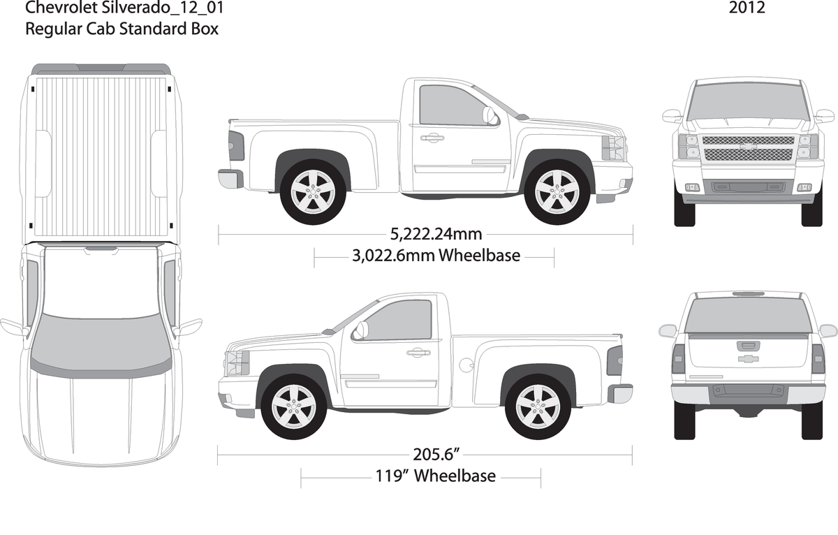 2012 Chevy Silverado 1500 V01 Vehicle Wrap Template