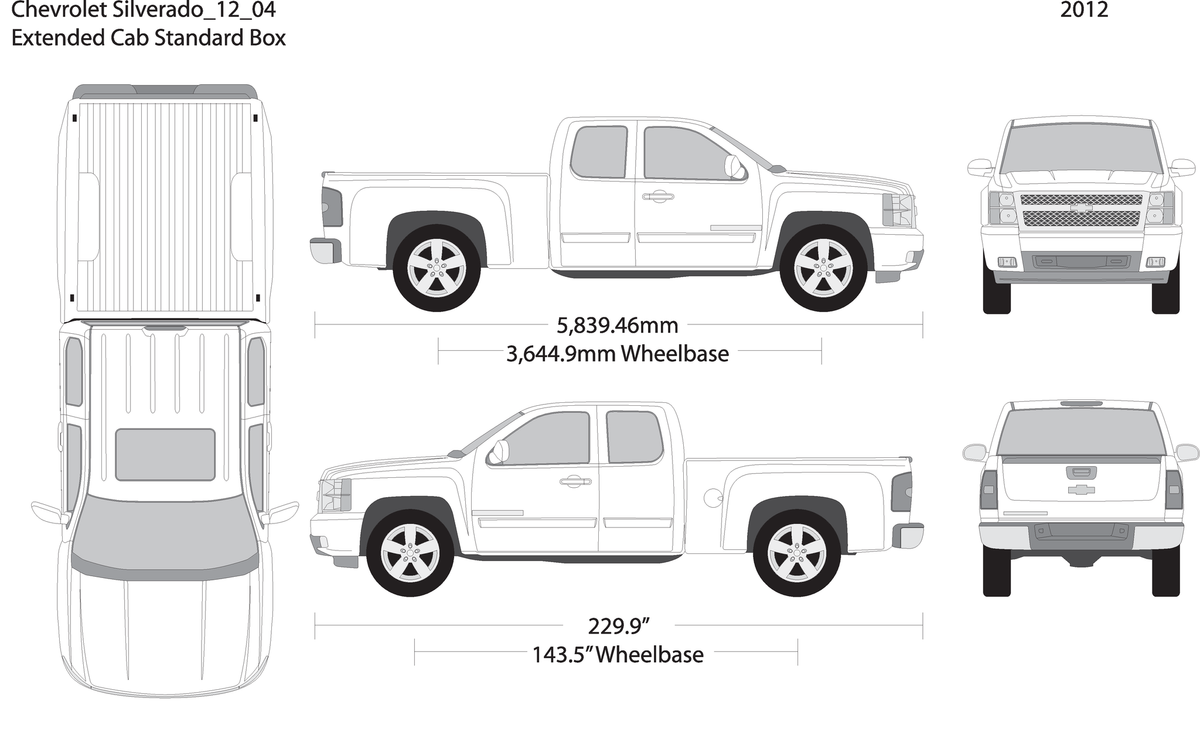 2012 Chevy Silverado 1500 V04 Vehicle Wrap Template