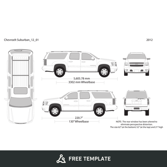 2012 Chevy Suburban free vector vehicle wrap template - GravBase