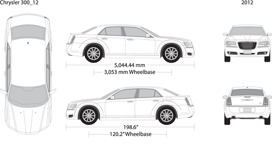 2012 Chrysler 300 V12 Vehicle Wrap Template