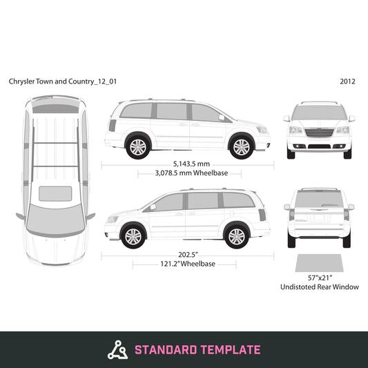 2012 Chrysler Town And Country vector wrap template, Design-Ready PDF - GravBase