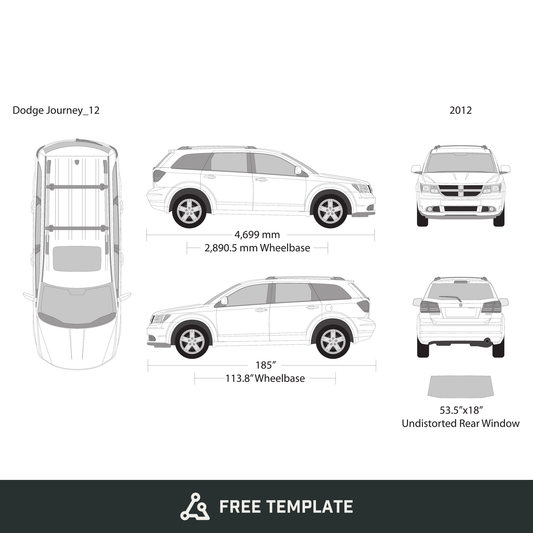 2012 Dodge Journey free vector vehicle wrap template - GravBase