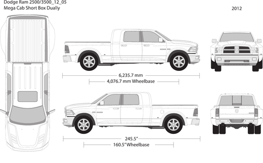 2012 Dodge Ram 2500_3500 Vector Wrap Template - GravBase