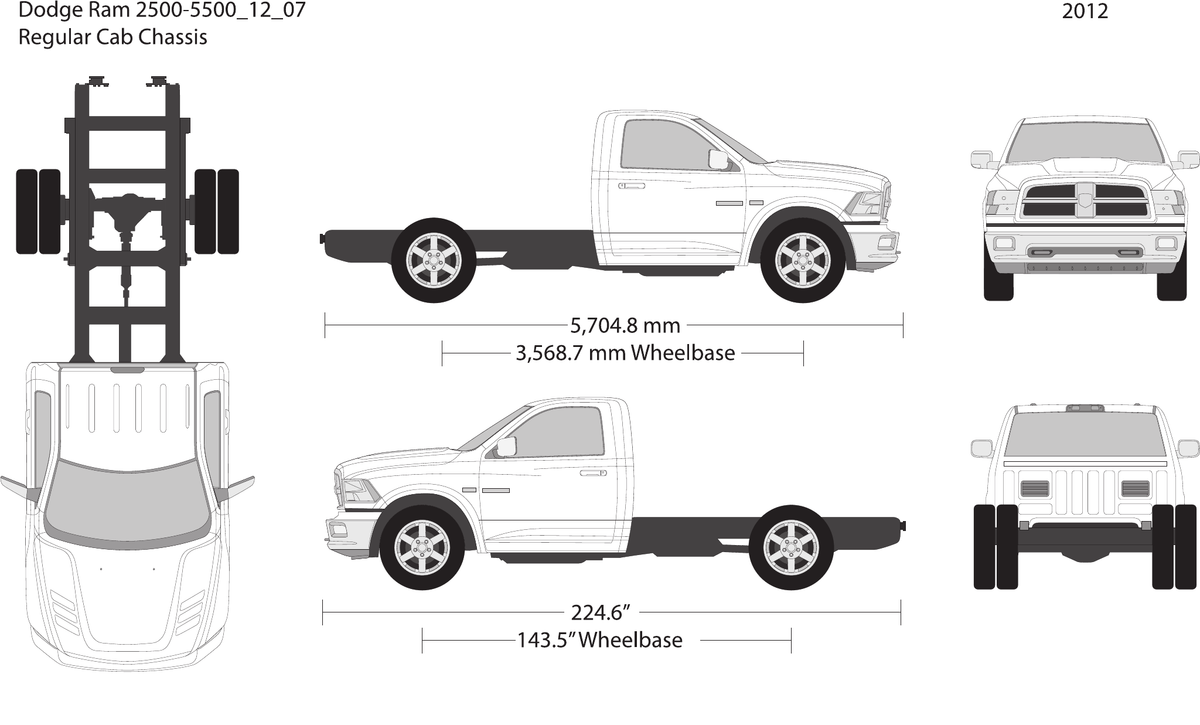 2012 Dodge Ram 2500_3500 vector wrap template V07, Design-Ready PDF - GravBase