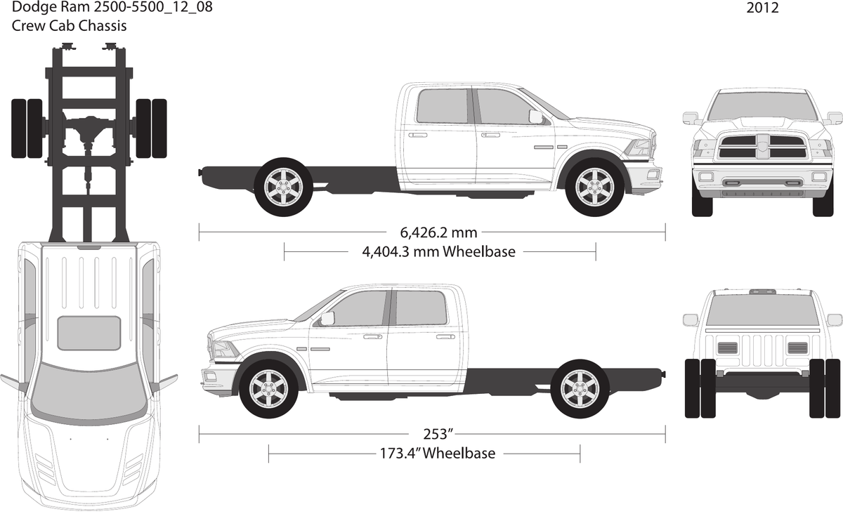 2012 Dodge Ram 2500_3500 vector wrap template V08, Design-Ready PDF - GravBase