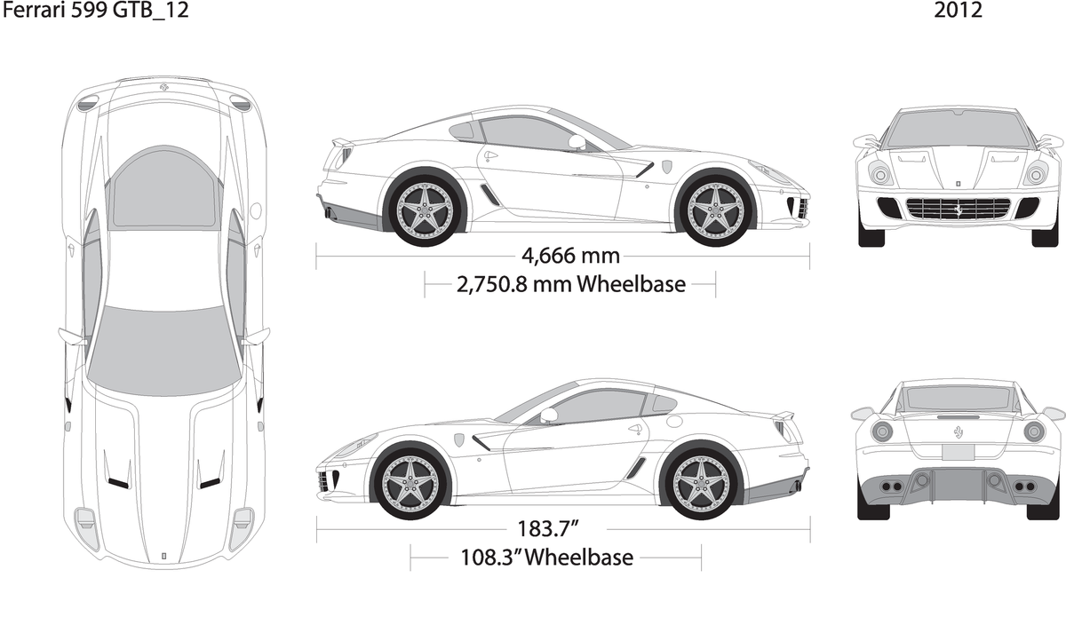 2012 Ferrari 599 Gtb V12 Vehicle Wrap Template