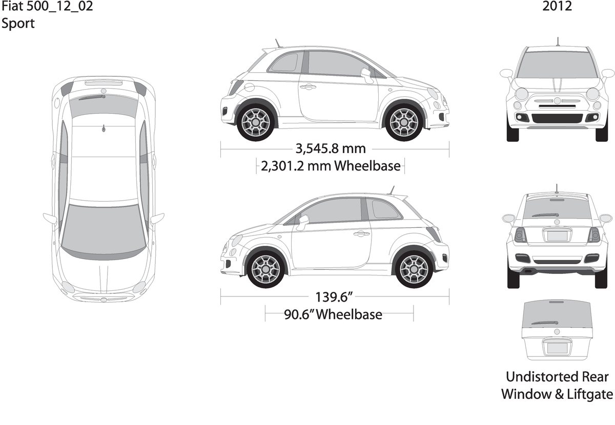 2012 Fiat 500 V02 Vehicle Wrap Template