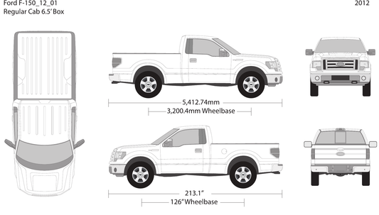 2012 Ford F-150 Vector Wrap Template - GravBase