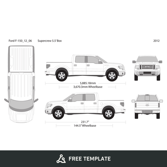 2012 Ford F-150 free vector vehicle wrap template - GravBase