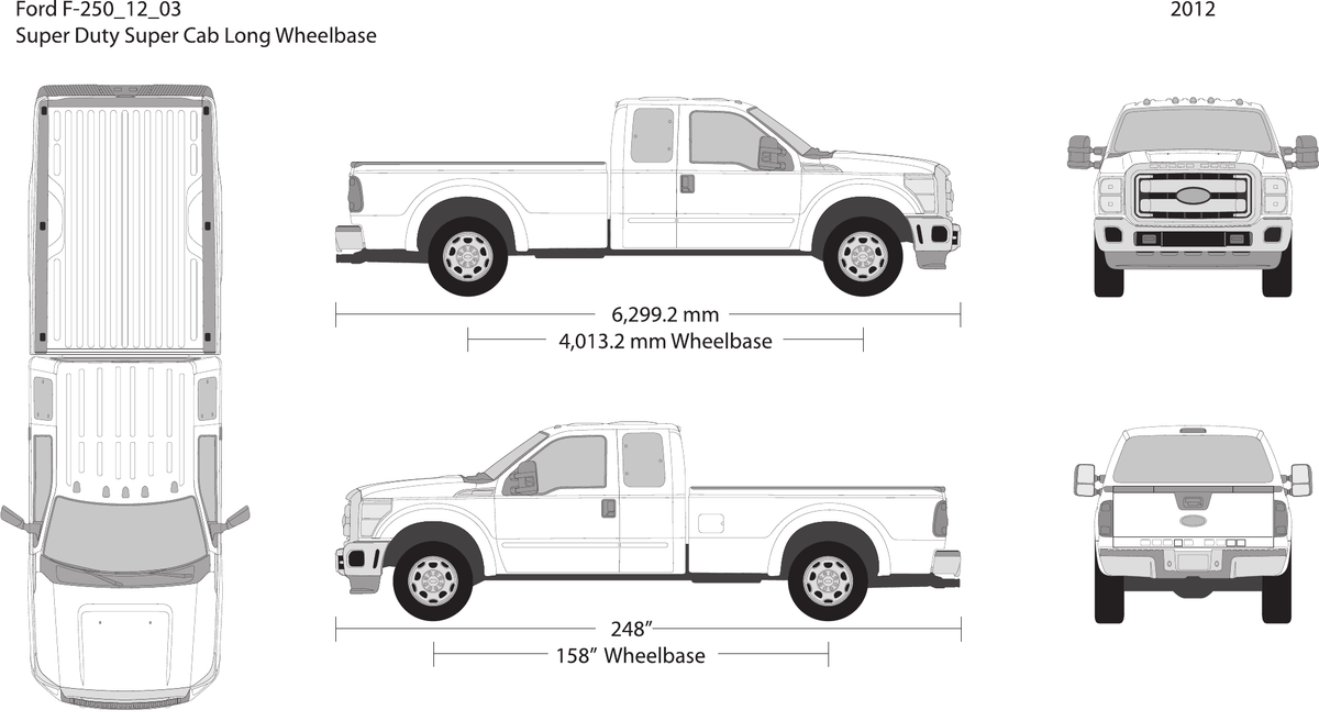 2012 Ford F-250 vector wrap template V03, Design-Ready PDF - GravBase