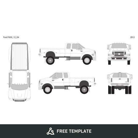 2012 Ford F-650 free vector vehicle wrap template - GravBase