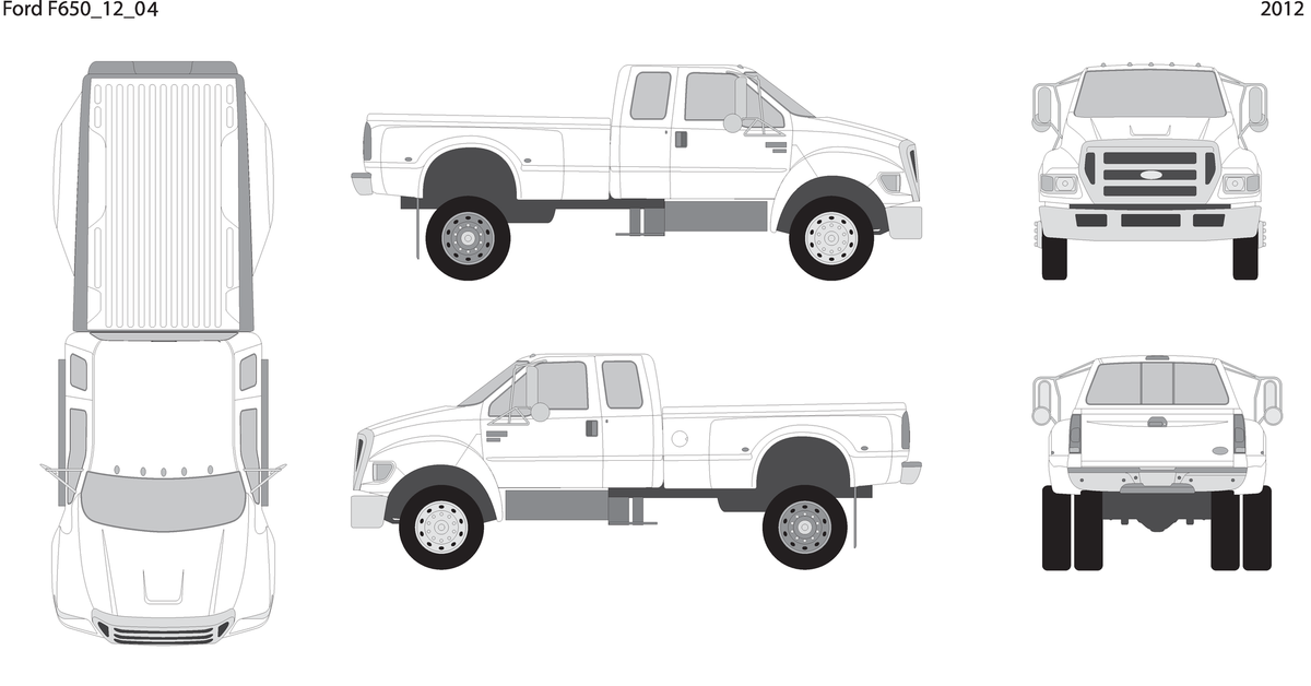 2012 Ford F 650 V04 Vehicle Wrap Template
