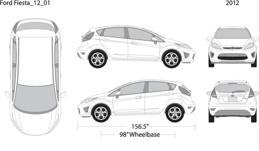2012 Ford Fiesta V01 Vehicle Wrap Template