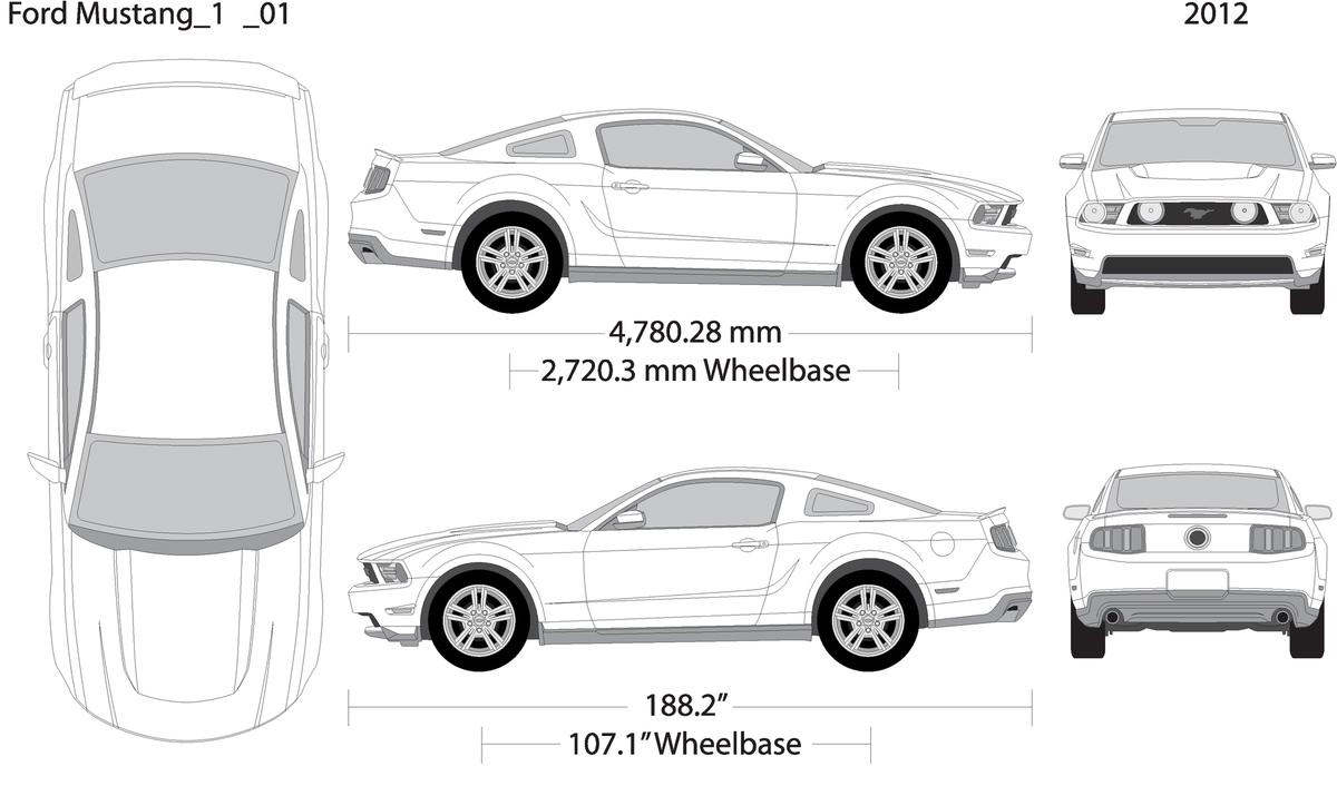 2012 Ford Mustang V01 Vehicle Wrap Template