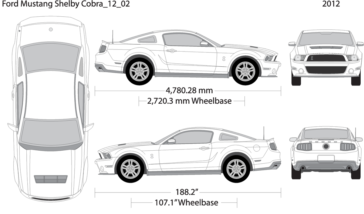 2012 Ford Mustang V02 Vehicle Wrap Template