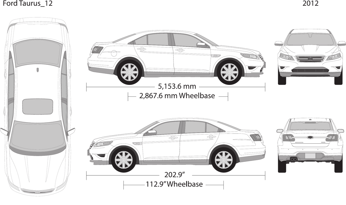 2012 Ford Taurus vector wrap template, Design-Ready PDF - GravBase