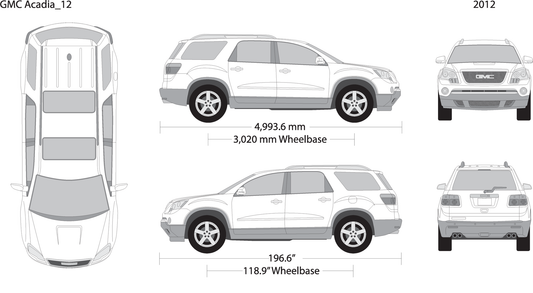 2012 Gmc Acadia V12 Vehicle Wrap Template