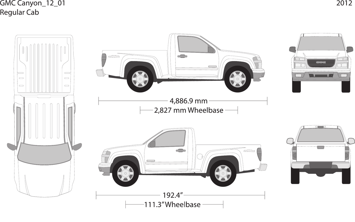 2012 GMC Canyon vector wrap template V01, Design-Ready PDF - GravBase