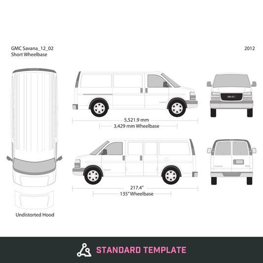 2012 GMC Savana vector wrap template V02, Design-Ready PDF - GravBase