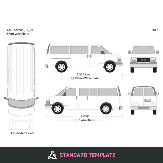 2012 GMC Savana vector wrap template V03, Design-Ready PDF - GravBase