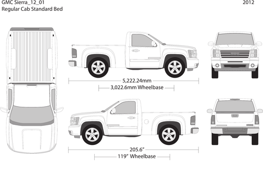 2012 GMC Sierra 1500 Vector Wrap Template - GravBase