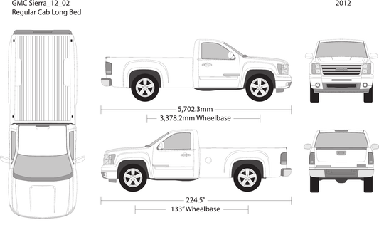 2012 GMC Sierra 1500 vector wrap template V02, Design-Ready PDF - GravBase