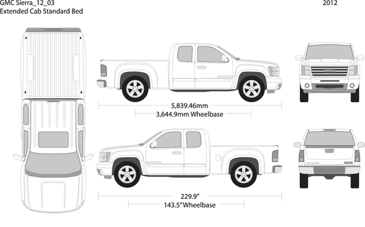 2012 Gmc Sierra 1500 V03 Vehicle Wrap Template