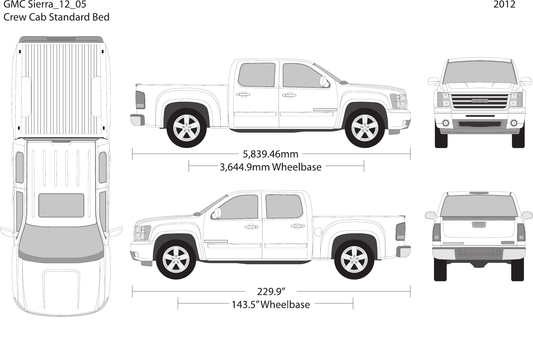 2012 GMC Sierra 1500 Vector Wrap Template - GravBase