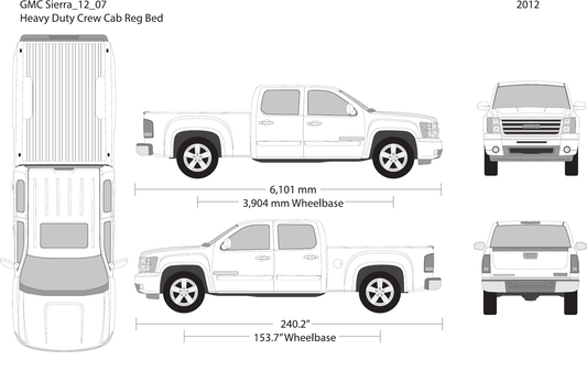 2012 GMC Sierra 2500-3500 HD vector wrap template V07, Design-Ready PDF - GravBase